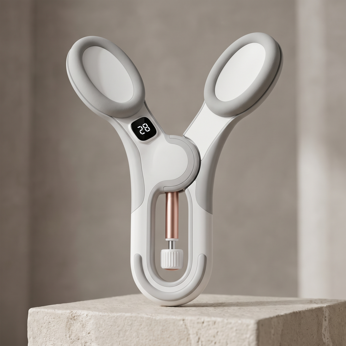 Bloom Trainer cloud gray — smart inner thigh and kegel toner with rep counter
