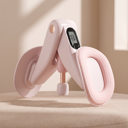Bloom Trainer blush pink — smart inner thigh and kegel toner with rep counter